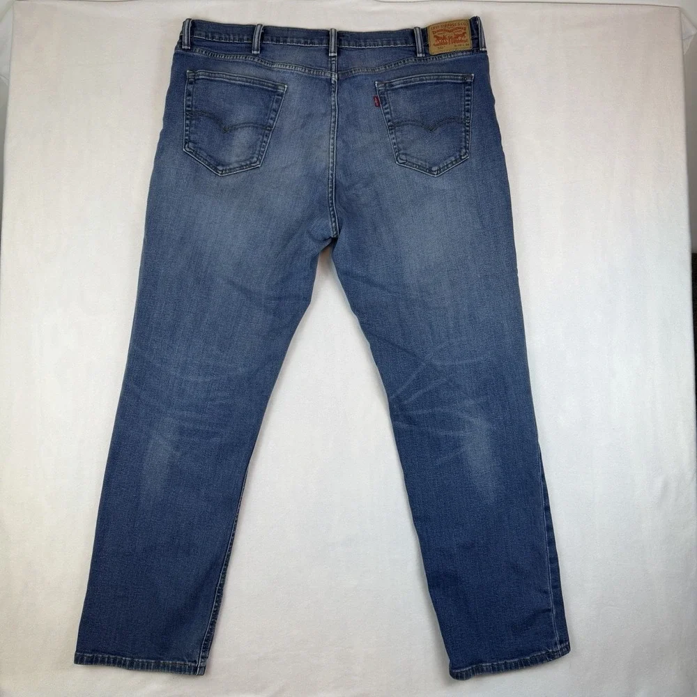 Levis 541 Jeans Mens 42x34 Athletic Stretch Taper Medium Wash Faded Denim